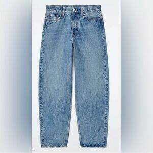 COS High Rise Tapered Leg Ankle Jeans Light Blue 90s Barrel